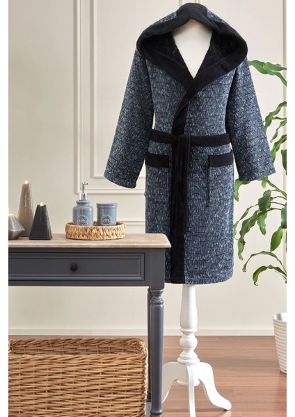 Modra Maskülen Kapüşonlu Bornoz x l Beden