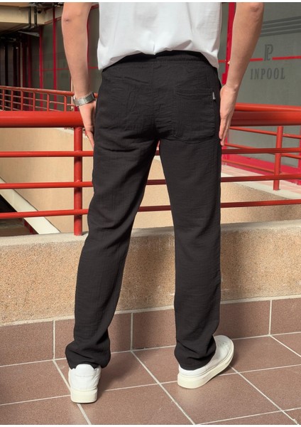Bel Lastikli, Bağcıklı, Oversize Fit, %100 Pamuklu Müslin Dokuma, Yazlık&baharlık Pantolon 295 fırsatları