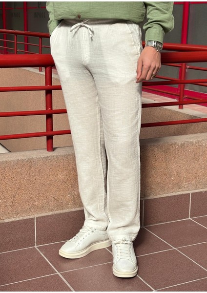 Bel Lastikli, Bağcıklı, Oversize Fit, %100 Pamuklu Müslin Dokuma, Yazlık&baharlık Pantolon 295 fırsatları