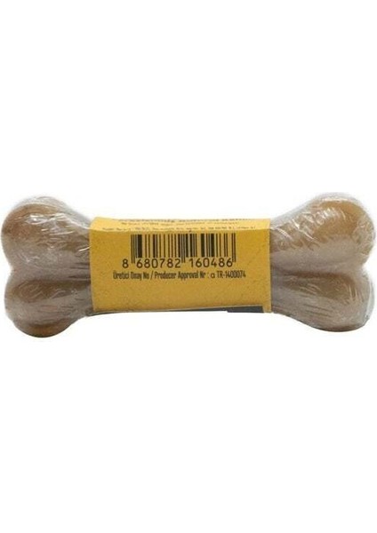 Deri Pres Vakumlu Kemik Köpek Ödülü Naturel 7 cm 1 Adet