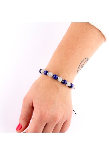 Mor Akik, Beyaz Kuvars & Hematit Bileklik – Doğal Taş, Ruhsal Denge & Şıklık