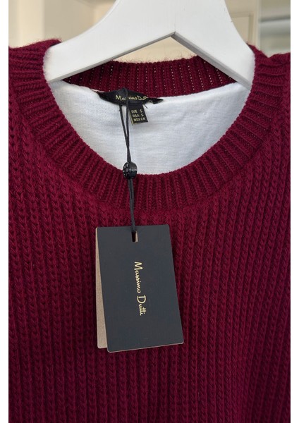 Triko Detay Tshirt- Bordo