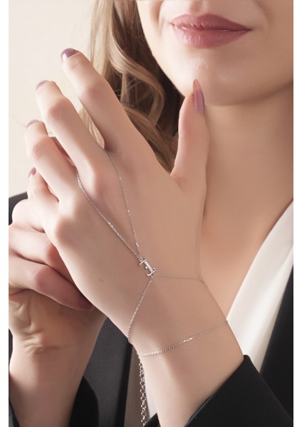 925 Ayar Rodyum Kaplamalı Beyaz Taşlı "e" Harfi Gümüş Şahmeran fiyatları