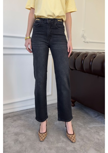 Zincir Detay Premium Jean Pantolon- Gri indirimleri