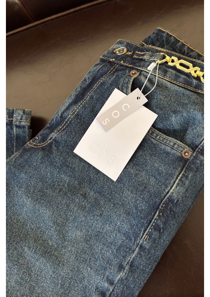 Zincir Detay Premium Jean Pantolon- Mavi modelleri