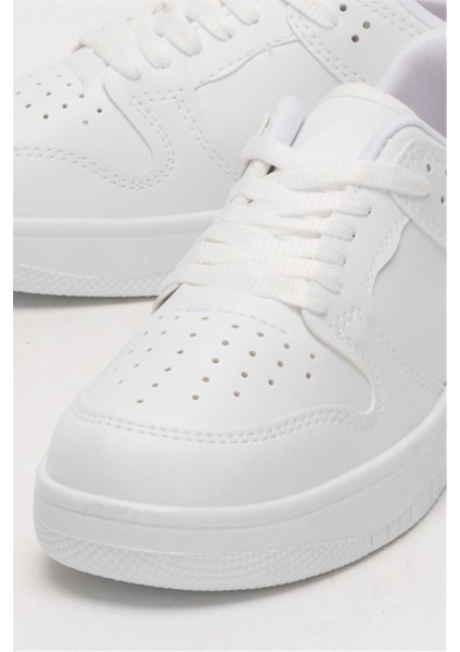 Bağcıklı Spor Sneaker Ayakkabı Beyaz - Beyaz