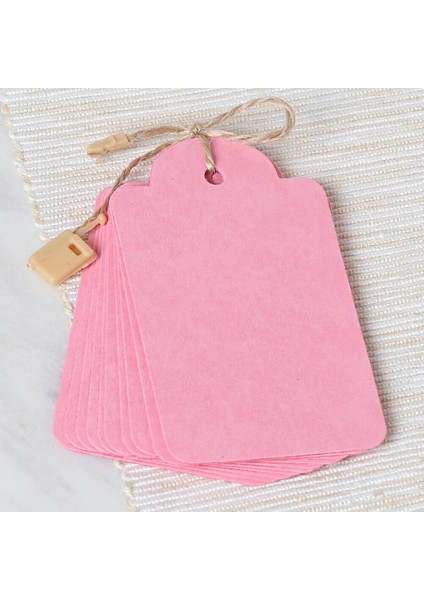 10'lu Pembe Etiket ve Klipsli Etiket ipi