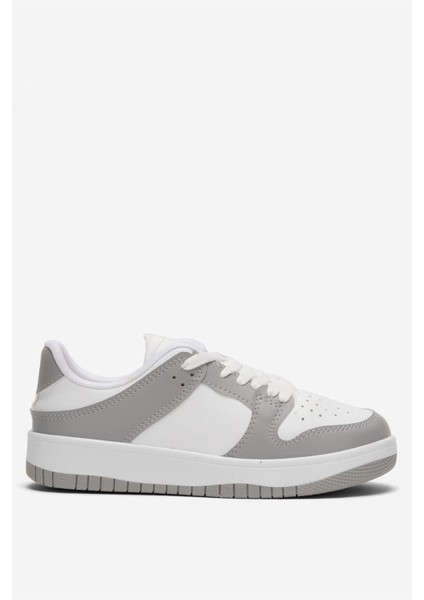 Unisex Bağcıklı Spor Sneaker Ayakkabı Beyaz - Gri