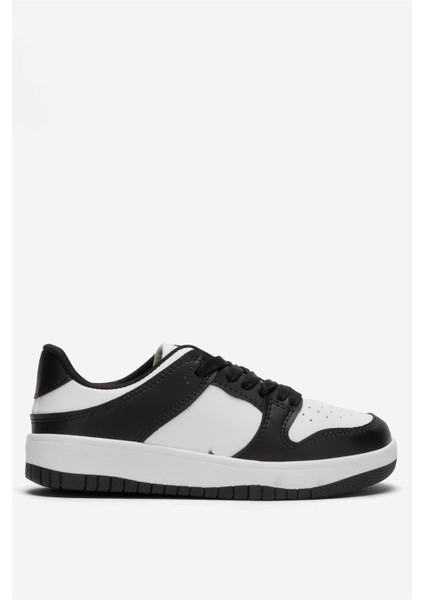 Unisex Bağcıklı Spor Sneaker Ayakkabı Beyaz - Siyah