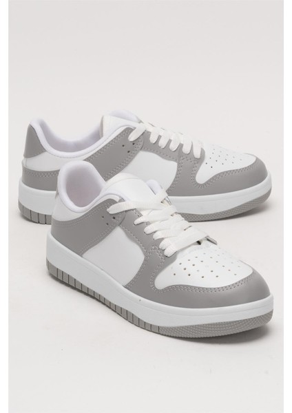 Unisex Bağcıklı Spor Sneaker Ayakkabı Beyaz - Gri fiyatları