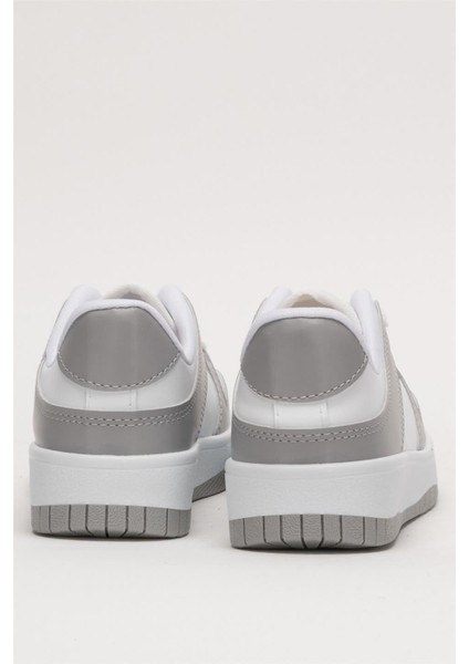 Unisex Bağcıklı Spor Sneaker Ayakkabı Beyaz - Gri fırsatları