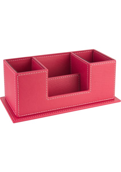 Masaüstü Deri Organizer Kalemlik 4 Gözlü Desktop Organizer Rainbow Vegan 10X12X25 Cm.