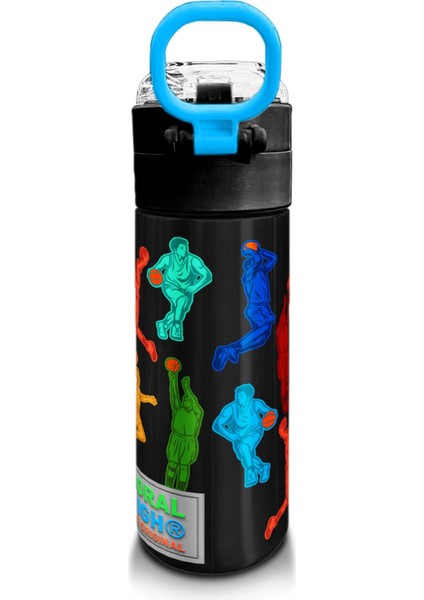 Kids Siyah Basketbol Desenli Pipetli ve Direkt Içim Çelik Termos 500 ml 31795 modelleri