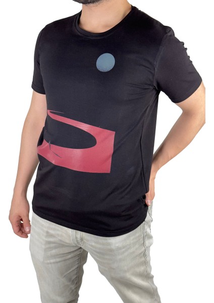 Regular Bisiklet Yaka Baskılı T-Shirt