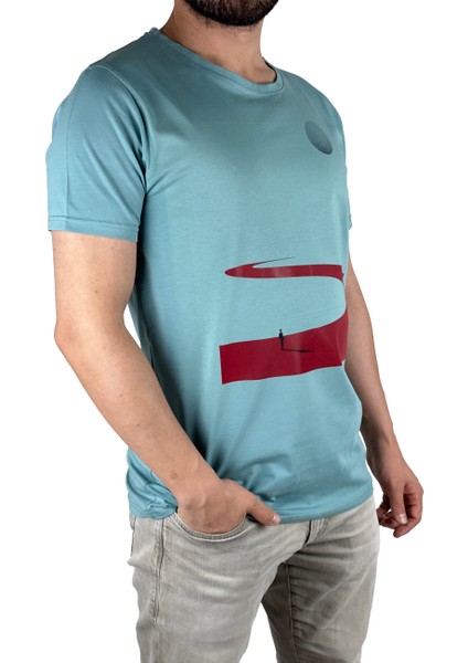 Regular Bisiklet Yaka Baskılı T-Shirt