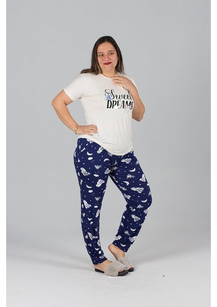 Büyük Beden Likrali Pijama Takım