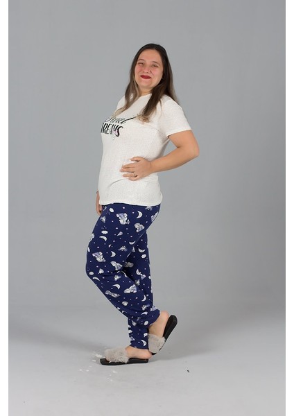 Büyük Beden Likrali Pijama Takım