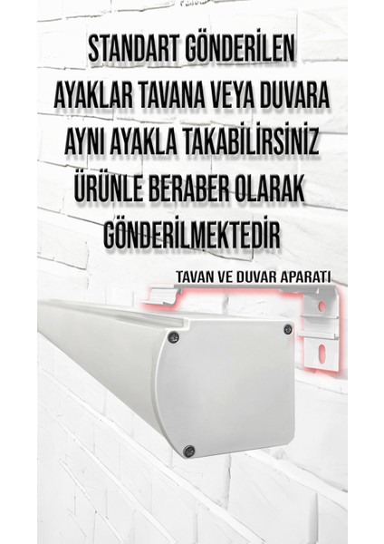 EN:215CM BOY:180CM Şarjlı Projeksiyon Perdesi Lityum Pilli Uzun Ömürlü ve Uzaktan Kumandalı