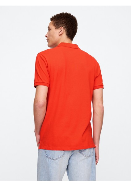 Erkek Kırmızı Stretch Pique Polo Yaka T-Shirt indirimleri