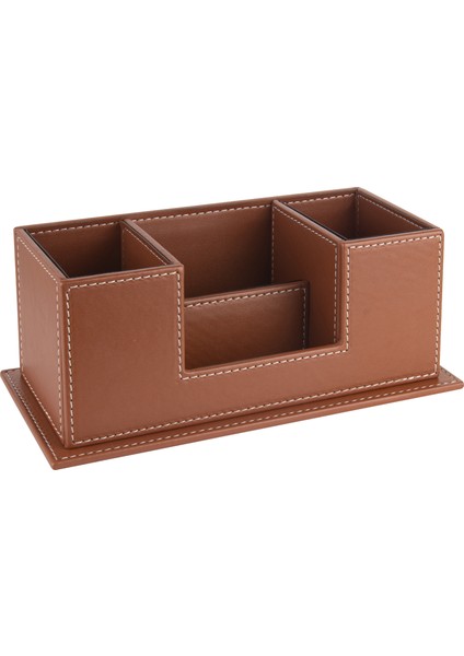 Masaüstü Deri Organizer Kalemlik 4 Gözlü Desktop Organizer Rainbow Vegan 10X12X25 Cm.