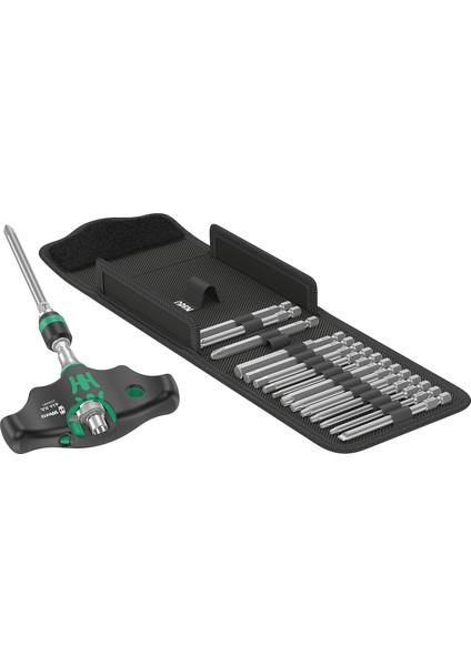 05023471001 Kraftform Kompakt 400 Ra Set 1, Cırcır Fonksiyonlu ve Uç Seti, 17 Parça, Siyah-Yeşil
