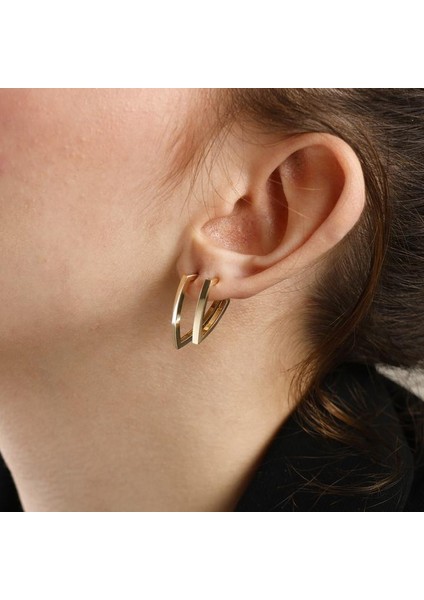 Siora Üçgen Taşsız 14 Ayar Altın Küpe | S fırsatları