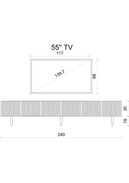 Capella Mdf 6 Kapaklı Duvara Monte (120 cm x 2 Adet) 240 cm Tv Ünitesi fırsatları