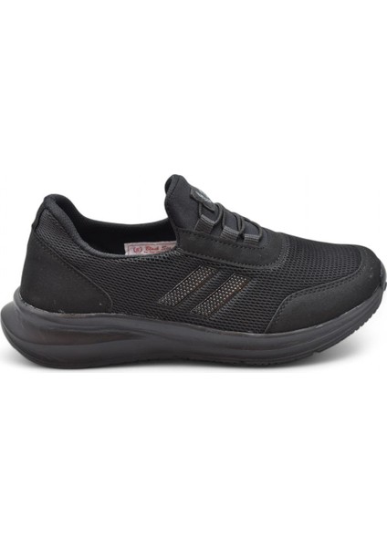 602 Hafif Esnek Ortopedik Taban Günlük Unisex Siyah Spor Ayakkabı Yazlık Bağcıksız Spor