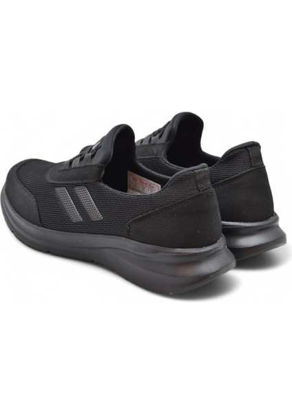 602 Hafif Esnek Ortopedik Taban Günlük Unisex Siyah Spor Ayakkabı Yazlık Bağcıksız Spor