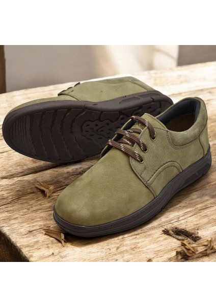 518-8 Ortopedik Taban Hakiki Deri Erkek Ayakkabı Casual Günlük Haki Erkek Ayakkabı fiyatları