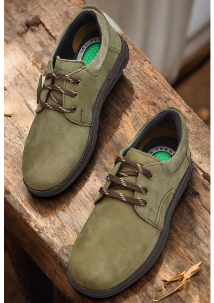 518-8 Ortopedik Taban Hakiki Deri Erkek Ayakkabı Casual Günlük Haki Erkek Ayakkabı modelleri