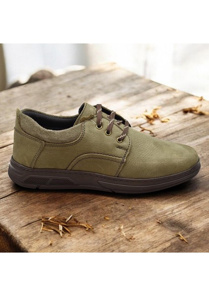 518-8 Ortopedik Taban Hakiki Deri Erkek Ayakkabı Casual Günlük Haki Erkek Ayakkabı indirimleri