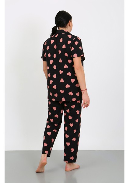 Büyük Beden Kısa Kollu Milan Gömlek Pijama Takımı- Genç Anne Serisi indirimleri