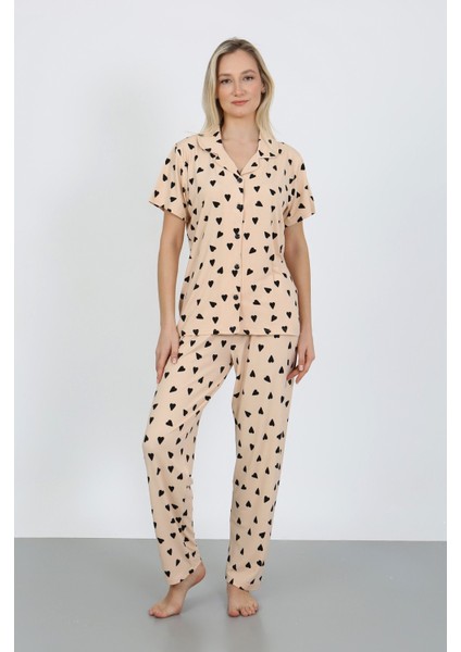 Kısa Kollu Milan Gömlek Pijama Takımı- Genç Anne Serisi