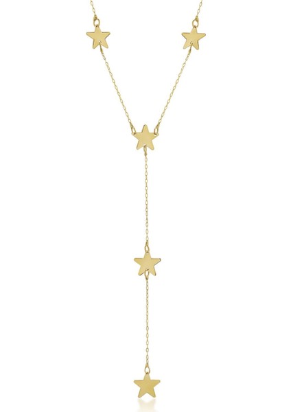 14 Ayar Altın Kolye Y Model Yıldız