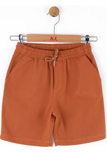 08-14 Yaş Erkek Çocuk Krem-Kiremit Şortlu Takım - Kiremit fırsatları