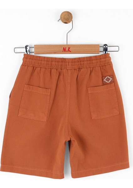 08-14 Yaş Erkek Çocuk Krem-Kiremit Şortlu Takım - Kiremit indirimleri