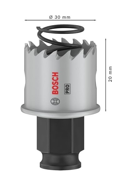 1 x Pro Sheet Metal Power Change Plus Delik Testeresi (Paslanmaz Çelik Saclar, Çelik Saclar, Ø 30 Mm, Profesyonel Aksesuar Matkap/tornavida Için)