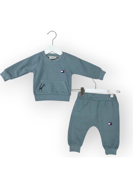 Baby Marka Waffle Kumaş Tomm Desen Baskılı Ikili Takım Unisex 6-24 Ay