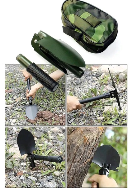 Çok Fonksiyonlu Katlanabilen Portatif Çantalı ,pusulalı Kazma Kürek Seti indirimleri