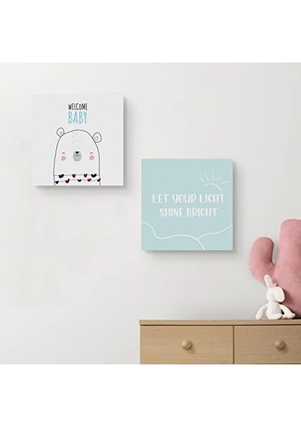 Odasına Özel Minimal Ayı Tasarımlı Kanvas