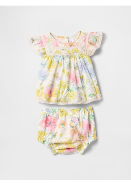 Bebek Çok Renkli Fırfırlı Outfit Set