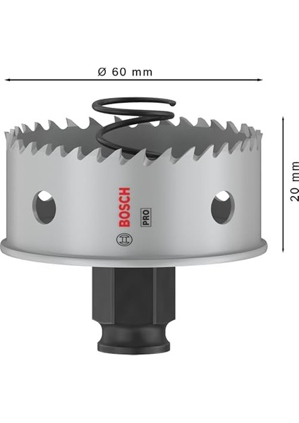 1 x Pro Sheet Metal Power Change Plus Delik Testeresi (Paslanmaz Çelik Saclar, Çelik Saclar, Ø 60 Mm, Profesyonel Aksesuar Matkap/tornavida Için)