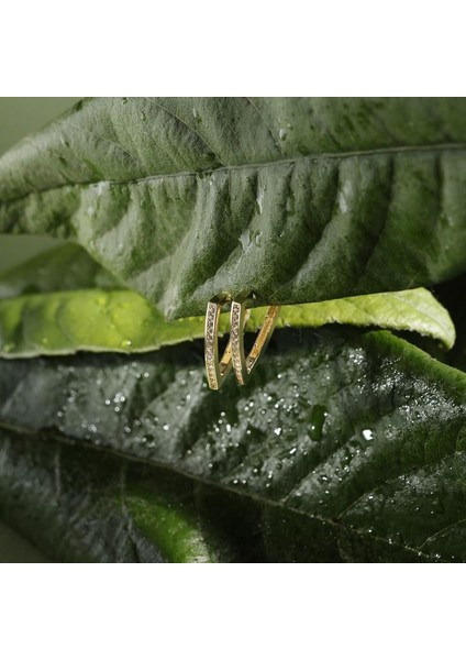 Siora Üçgen Taşlı | 14 Ayar Altın Küpe modelleri