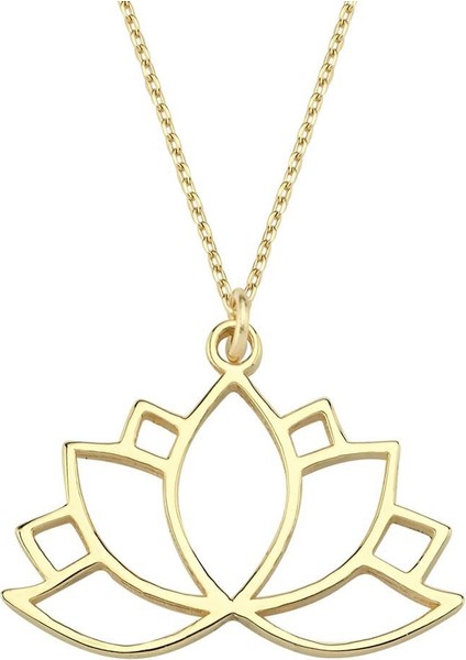 14 Ayar Altın Kolye Lotus Çiçeği