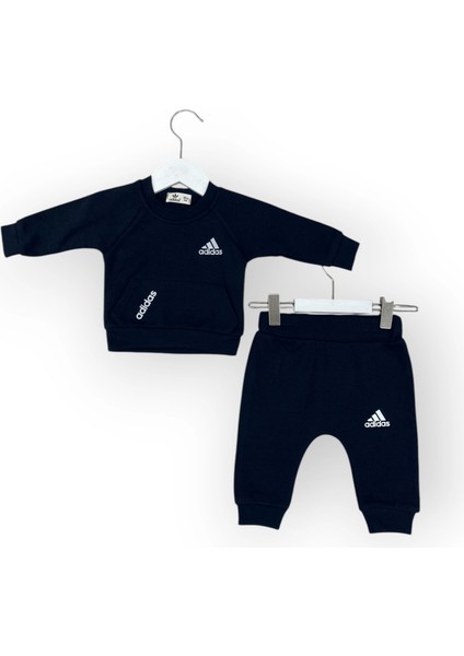 Baby Marka Waffle Kumaş Addas Desen Baskılı Ikili Takım Unisex 6-24 Ay