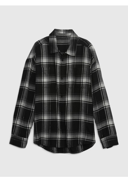Erkek Siyah Flannel Gömlek