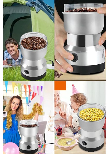 Mini Baharat Kahve Öğütücü Elektrikli Parçalama Makinesi Taşınabilir Kuru Tahıl Değirmeni Öğütücü