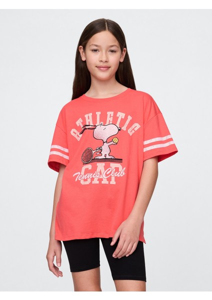 Kız Çocuk Pembe Gap Logo Grafikli T-Shirt