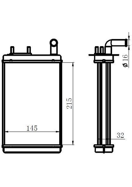-KFI008032 - Kalorıfer Radyatoru Fıat Uno 1.4 70 60 (215X145X32)